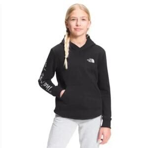 The North Face black Camp Fleece pullover hoodie girls’ Size Small (7/8)